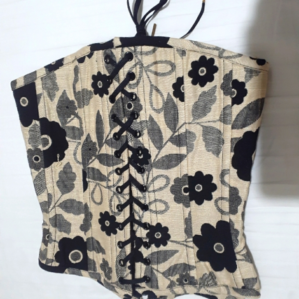 Black and Tan Small sized Maria Pozo Bustier Corset